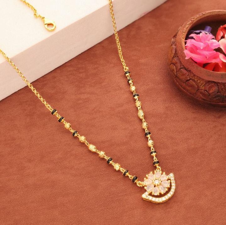 Micro gold polish manglsutra 1684 Cheap artificial jewelry market Mumbai